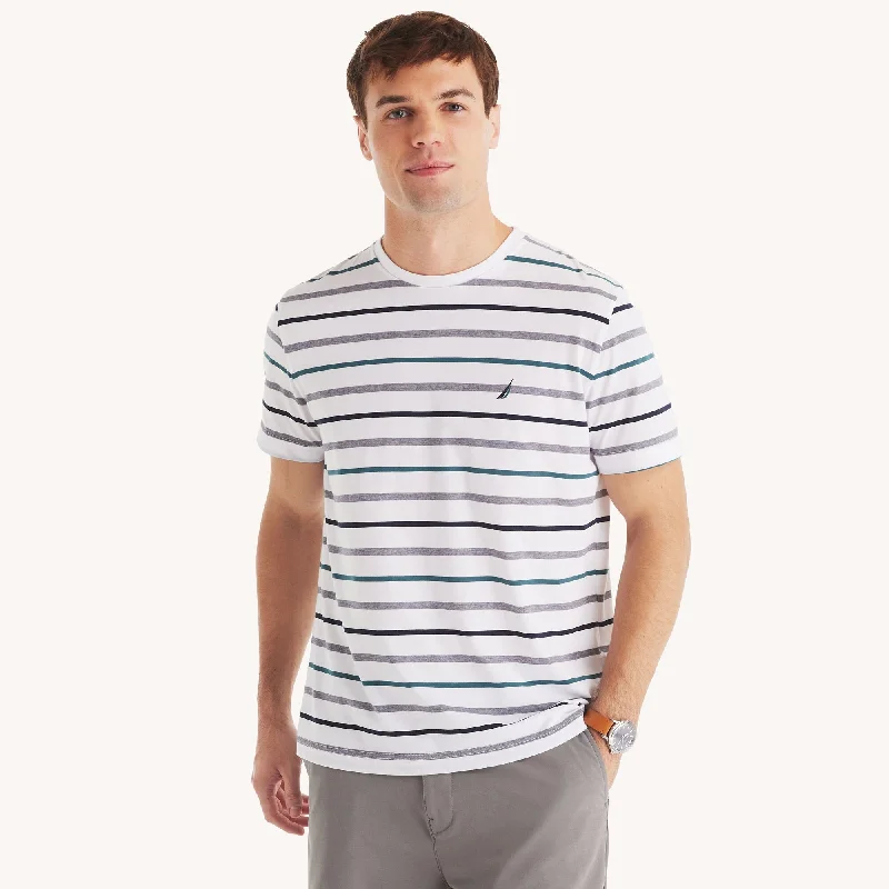 Men's Sweaters with Flat-Front DesignsNautica Mens Navtech Striped Crewneck T-Shirt