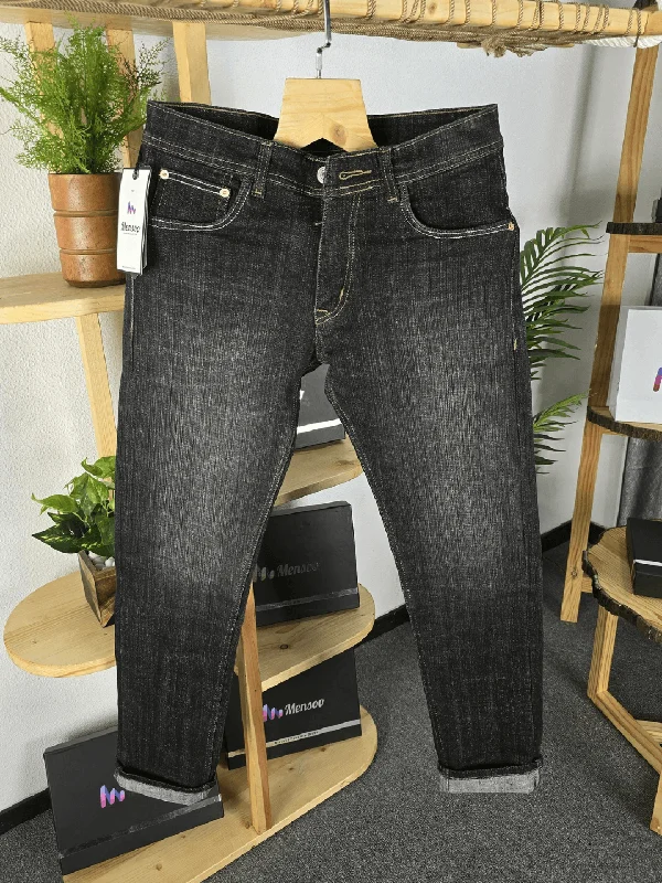 Men's Jeans with a Distressed LookDark Carbon Narrow Fit Jeans
