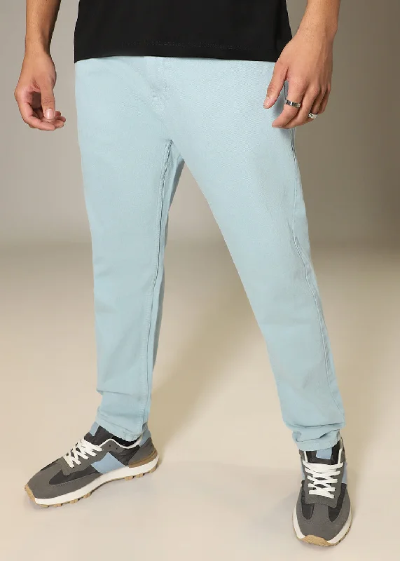 High-Quality Ripped Men's JeansCadet Blue Denims