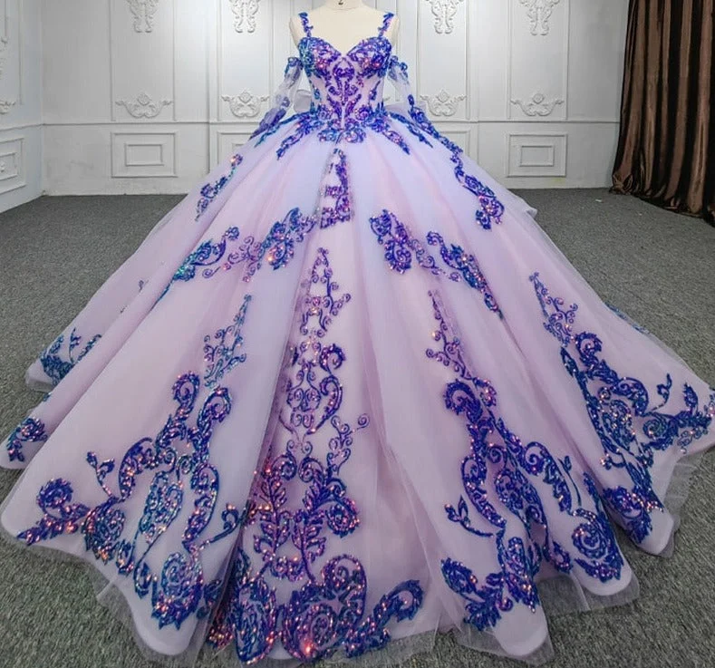 women's high-end dressesPurple Beaded Sweetheart Evening Party Dress Sequined Ball Gown women's high-end dressesPurple Beaded Sweetheart Evening Party Dress Sequined Ball Gown