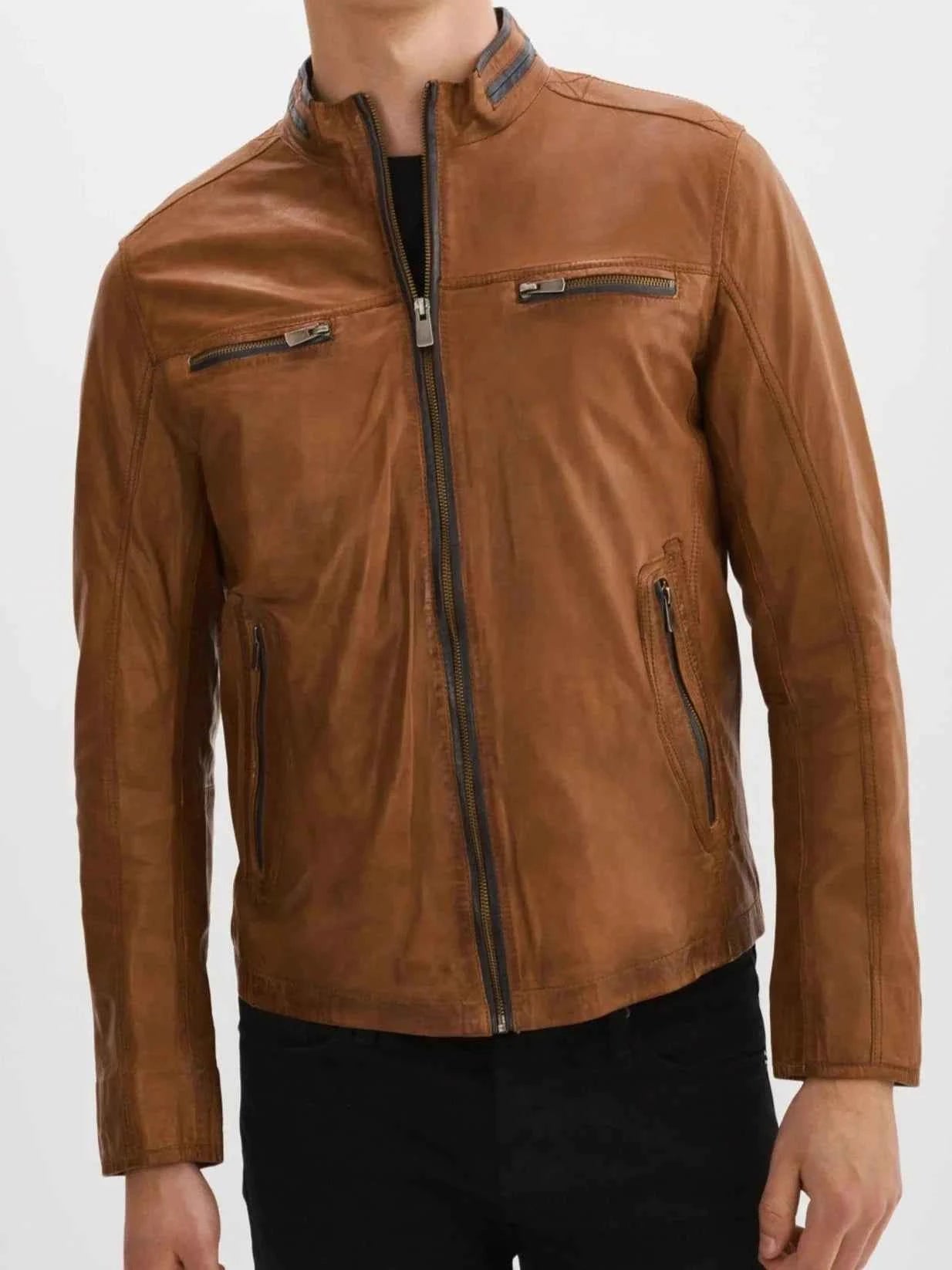 Men's Coats for LayeringNash Leather Jacket- Cognac