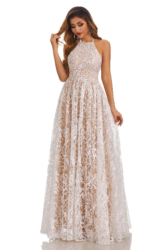women's maternity dressesA-Line Long Halter Sleeveless Lace Up Wedding Dress With Lace Appliques women's maternity dressesA-Line Long Halter Sleeveless Lace Up Wedding Dress With Lace Appliques