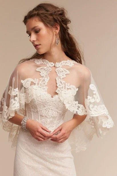 women's empire-line dressesRoycebridal Bridal Wedding Lace Wraps Jackets Cloak Evening Cape Shawls