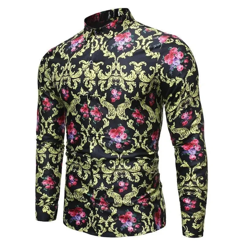 Men's Cufflink-Ready Shirts for Formal EventsClough FloralCasual Shirt For Men