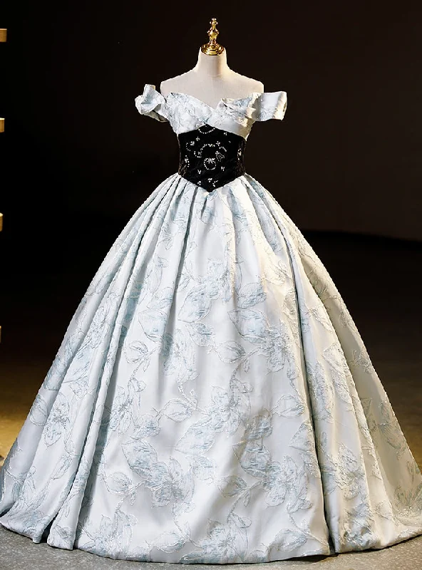 Silk DressBall Gown Off the Shoulder Beading Quinceanera Dress