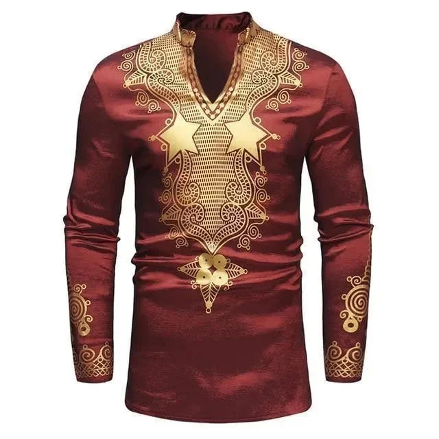 Men's Versatile Dress Shirts for Multiple OccasionsStuurman African Men Shirt