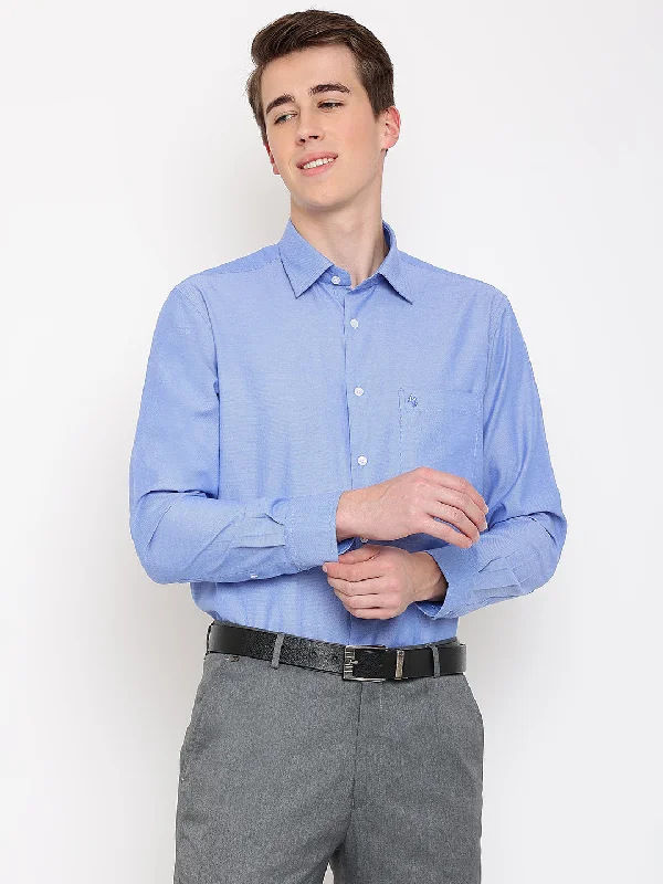 Stylish Men's Graphic T-ShirtsMen's Blue Formal Plain Full Sleeve Shirt