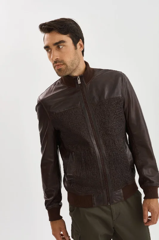 Men's Coats for BikingComo Brown Leather Jacket