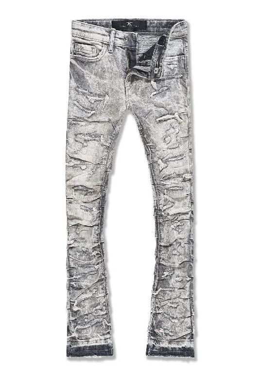 Jeans for Men with a Curvy BodyKids Stacked Ripple Effect Denim (Bone White)