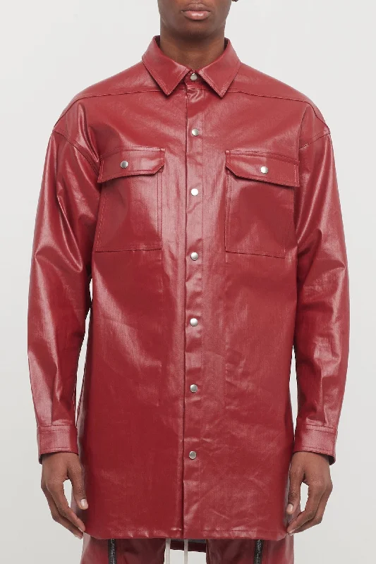 Men's Pants with Moisture-Wicking PropertiesRick Owens Oversized Outershirt in Cardinal Red Men's Pants with Moisture-Wicking PropertiesRick Owens Oversized Outershirt in Cardinal Red