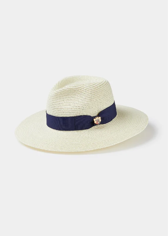 Men's Zippered Pants for SecurityEmelle Straw Hat With Navy Blue Ribbon.