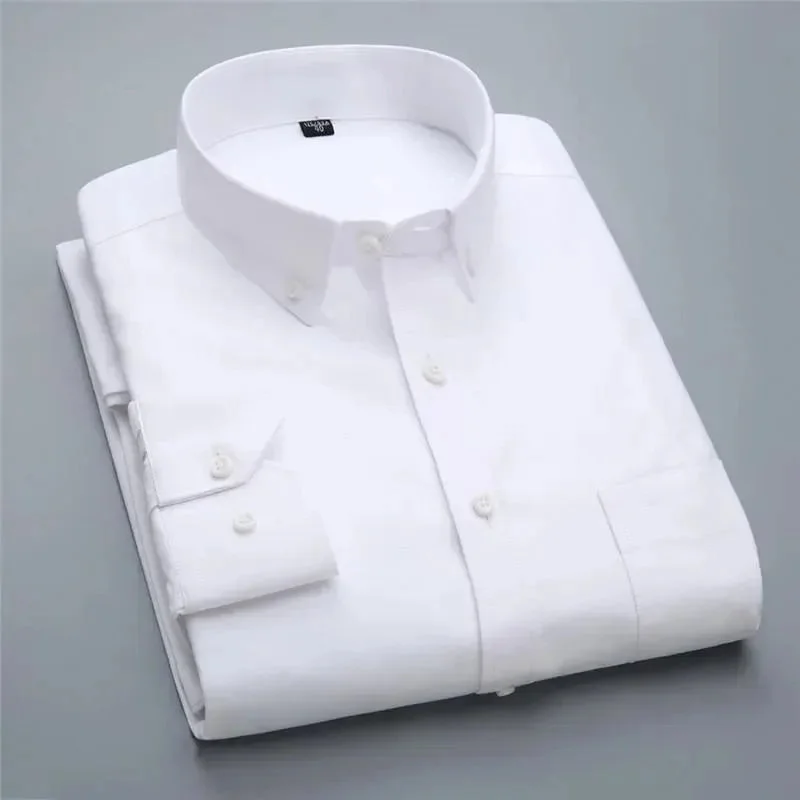 Men's Logo T-Shirts for Brand RepresentationCotton White Wedding Men Dress Shirt