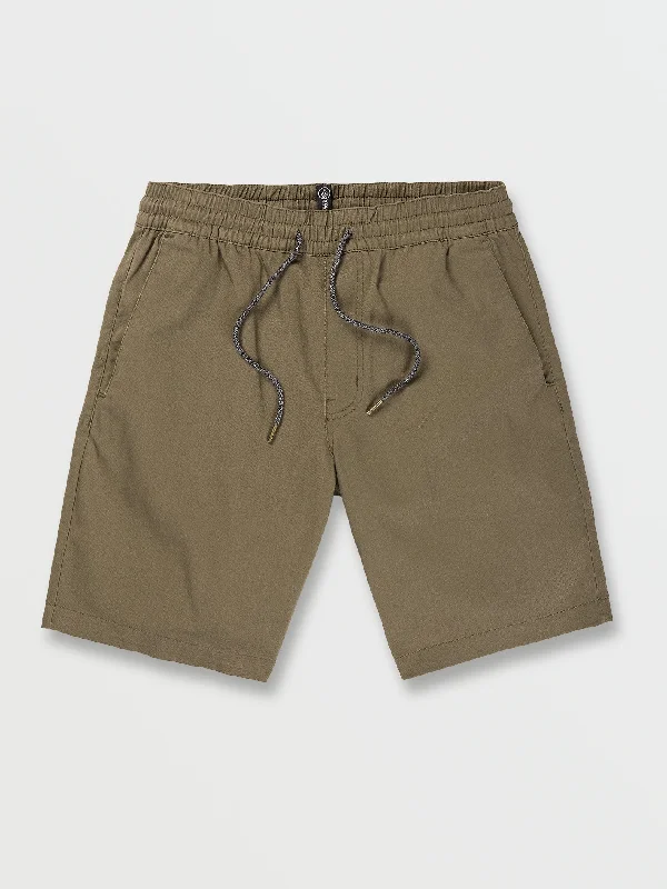 Men's Pants with Button-CuffsFrickin Elastic Waist Shorts - Winter Moss