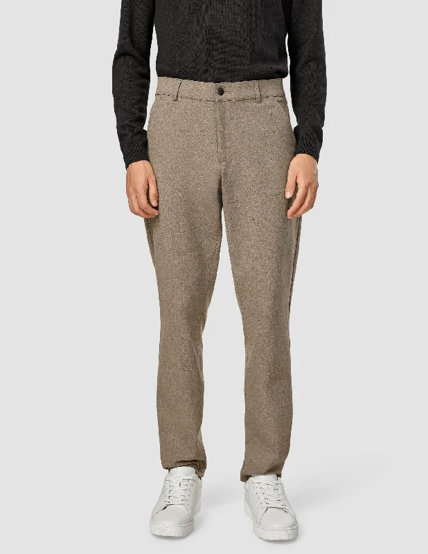 Men's Pants with Water-Resistant FabricEssential Pants Regular Dark Beige Melange