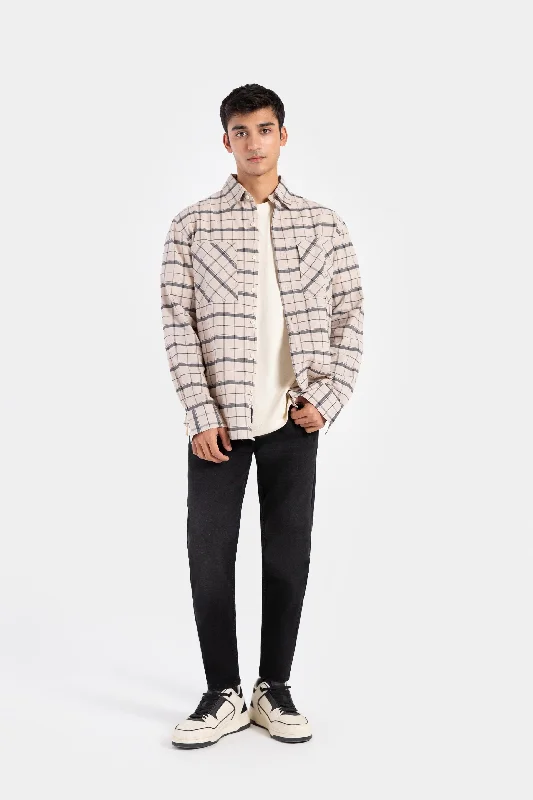 Men's Pattern-Clashing Shirts for Bold FashionCotton Linen Checekerd Shirt