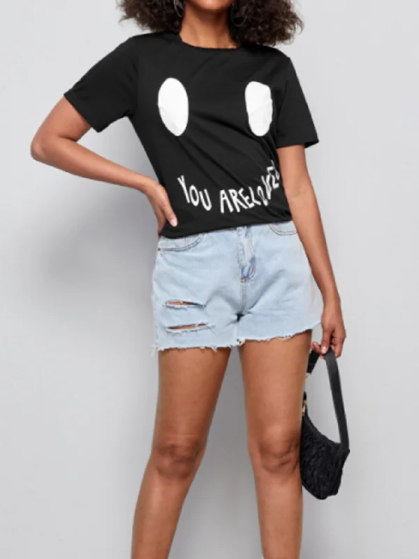 Casual Men's Pullover SweatersKittenAlarm - Letter print Round collar Tshirt