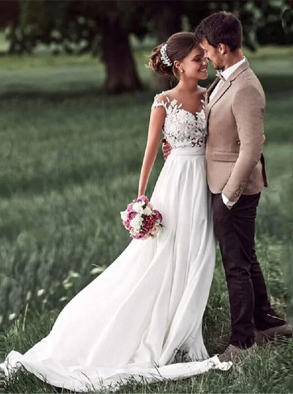 women's sheath dressesLace Appliques Wedding Dress Cap-Sleeves Beach Bridal Gown OW534 women's sheath dressesLace Appliques Wedding Dress Cap-Sleeves Beach Bridal Gown OW534