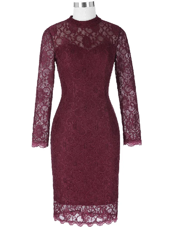 women's high-end dressesAdorable Wine Red Long Sleeve Mother of the Bride Dresses