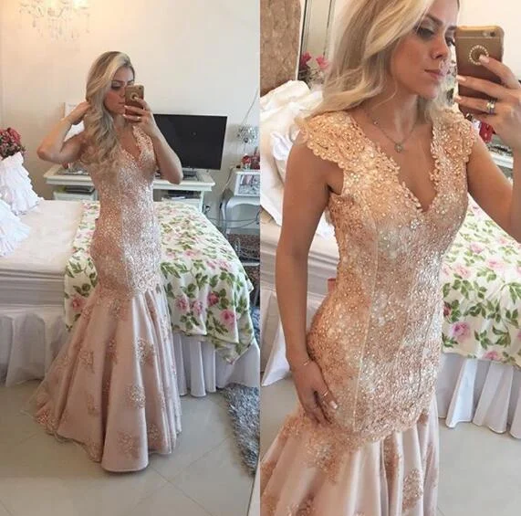 women's A-line dressesPink Evening Dress, Lace Applique Mermaid, Modest Evening Dress, Deep V Neck ,Elegant Evening Dresses cg22707 women's A-line dressesPink Evening Dress, Lace Applique Mermaid, Modest Evening Dress, Deep V Neck ,Elegant Evening Dresses cg22707