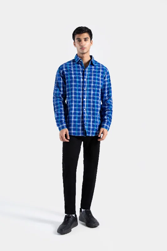 Men's Geometric Print Shirts for a Modern TwistCotton Blend Checkered Shirt