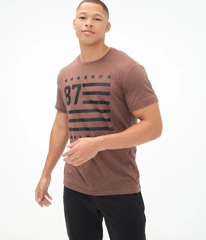 Men's Sweaters with Flat-Front DesignsAeropostale Men's 87 Flag Graphic Tee