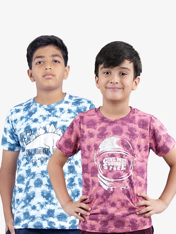 Striped Men's SweatersBoys Cotton Jersey Tie and Dye AOP Printed Tees Pack of 2