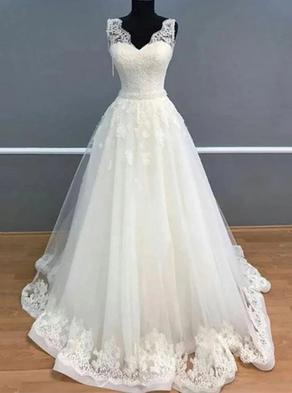 Cheetah Print DressA Line V Neck Ivory Tulle Long Wedding Dresses with Appliques OW619 Cheetah Print DressA Line V Neck Ivory Tulle Long Wedding Dresses with Appliques OW619