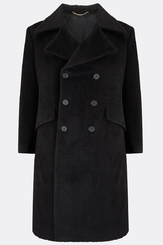 Men's Coats for Tall MenRUMPAD COAT IN  BLACK ALPACA