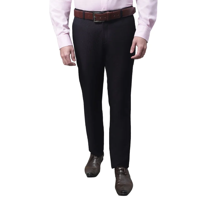 Men's Pants with Deep PocketsMen's Self Design Wine Non-Pleated Full Length Casual Trouser Coat Men's Pants with Deep PocketsMen's Self Design Wine Non-Pleated Full Length Casual Trouser Coat