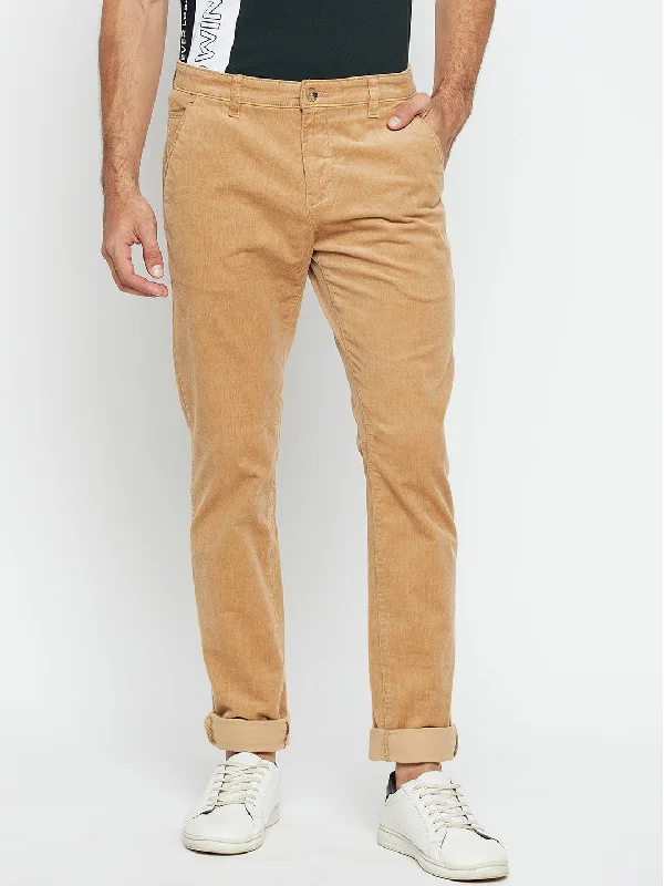 Men's Pants with Elastic CuffsMen's Casual Flat front Khaki Corduroy Trousers