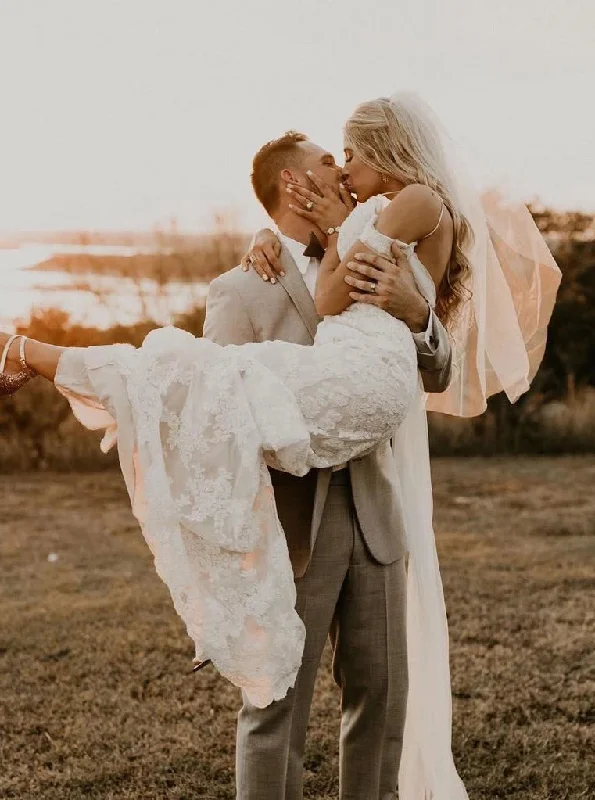 High-Low DressSpaghetti Straps Backless Wedding Dress Lace Mermaid Bridal Gown OW629 High-Low DressSpaghetti Straps Backless Wedding Dress Lace Mermaid Bridal Gown OW629