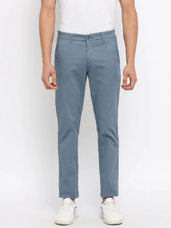 Men's Dress Pants for Special EventsMen's Casual Flat front Aqua Blue  Trousers