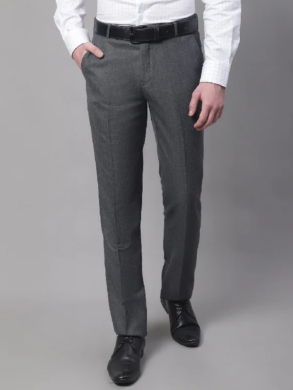 Men's Formal Trousers for BusinessMen's Formal Flat front Charcoal  Trousers