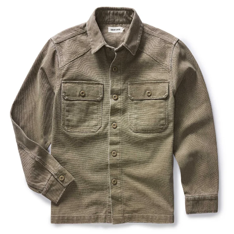 Men's Versatile Dress Shirts for Multiple OccasionsThe Shop Shirt in Stone Chipped Canvas Men's Versatile Dress Shirts for Multiple OccasionsThe Shop Shirt in Stone Chipped Canvas