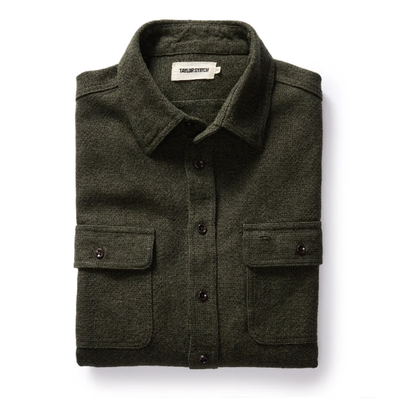 Casual Men's Button-Down ShirtsThe Ledge Shirt in Dark Forest Linen Tweed