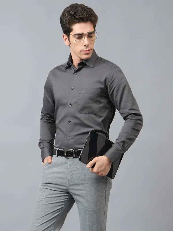 Men's Casual Friday Shirts for Relaxed Office DaysMen's Solid Dark Grey Shirt Collar Full Sleeves Formal Shirt Men's Casual Friday Shirts for Relaxed Office DaysMen's Solid Dark Grey Shirt Collar Full Sleeves Formal Shirt