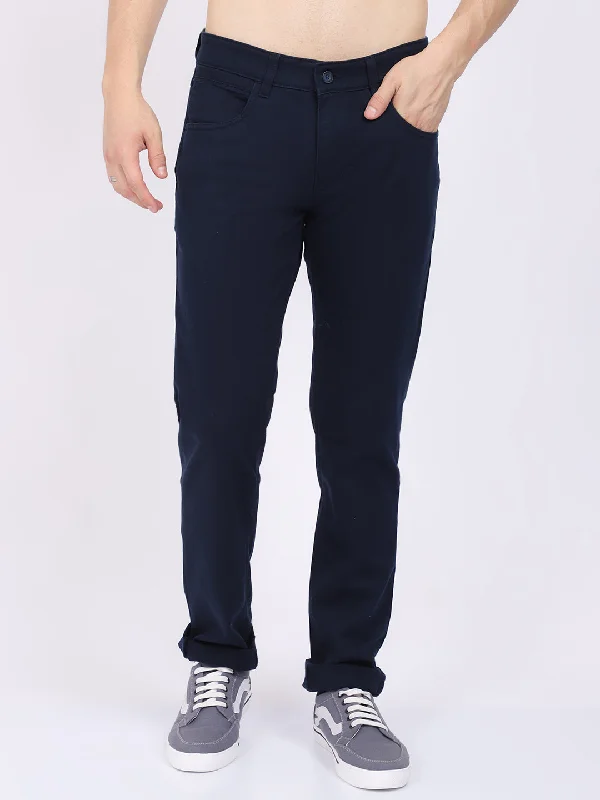Men's Pants with Contrast Fabric PanelsMen's Casual Flat front Olive Green  Trousers