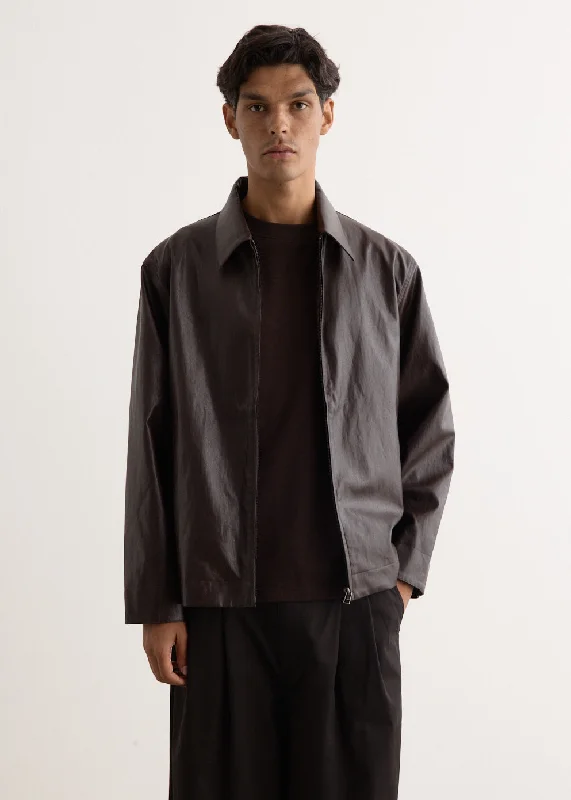 Men's Coats with Patchwork DesignsBulldozer PU Coach Jacket