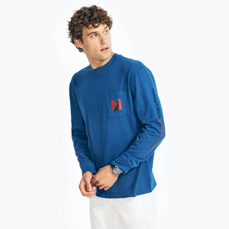 Men's Sweaters with Tailored FitsNautica Mens Sustainably Crafted Graphic Long-Sleeve T-Shirt Men's Sweaters with Tailored FitsNautica Mens Sustainably Crafted Graphic Long-Sleeve T-Shirt