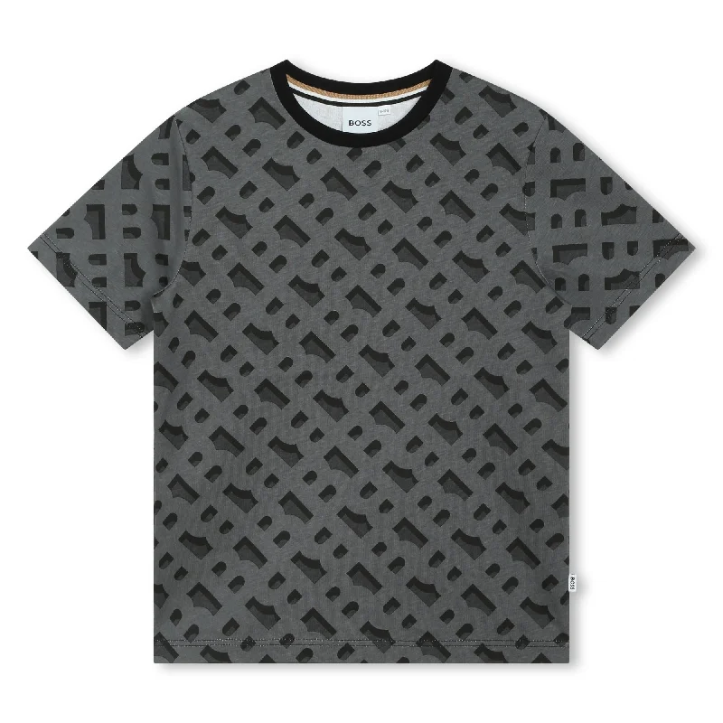 Classic Men's Wool SweatersBlack Monogram Pattern T-Shirt