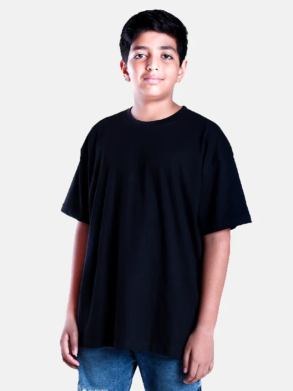 Men's Sweaters with Pleated DesignsBoys Printed Over Sized Round Neck Tee