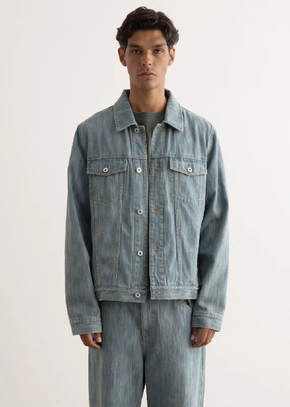 Men's Coats with Adjustable SleevesDragline Textured Trucker Jacket