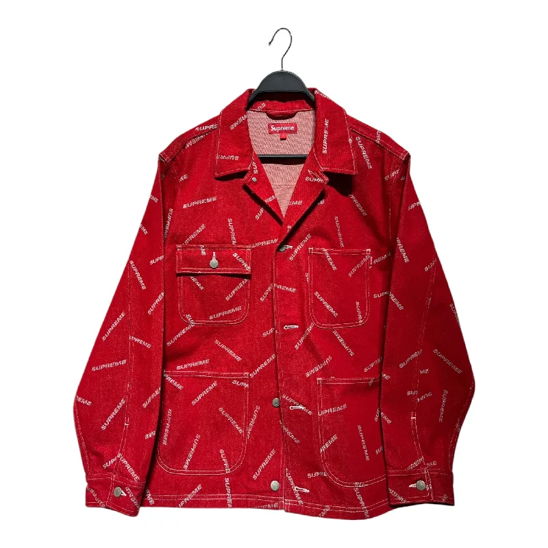 Leather Patch Embellished Men's JeansSupreme/Denim Jkt/L/Denim/RED/All Over Print/chore coat Leather Patch Embellished Men's JeansSupreme/Denim Jkt/L/Denim/RED/All Over Print/chore coat