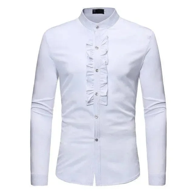 Men's Dressy Casual Shirts for Smart-Casual EventsSalute You Ruffle Shirt