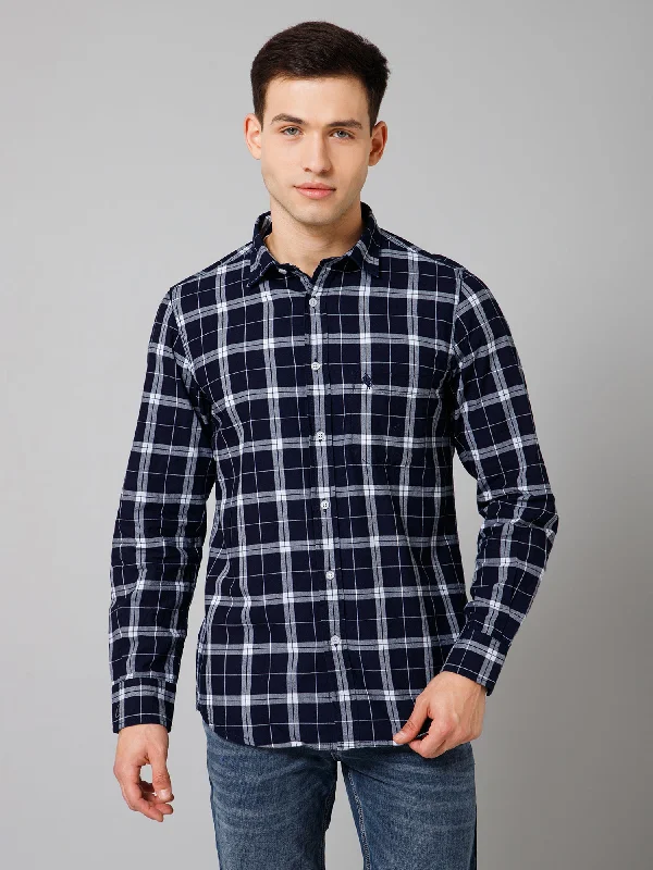 Men's Luxury Shirts for High-End FashionMen's Navy Blue Casual Big Checks Full Sleeve Shirt Men's Luxury Shirts for High-End FashionMen's Navy Blue Casual Big Checks Full Sleeve Shirt