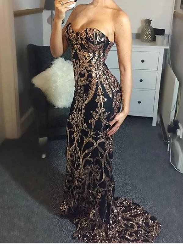 women's boho dressesOff Shoulder Retro Sequin Formal Dress