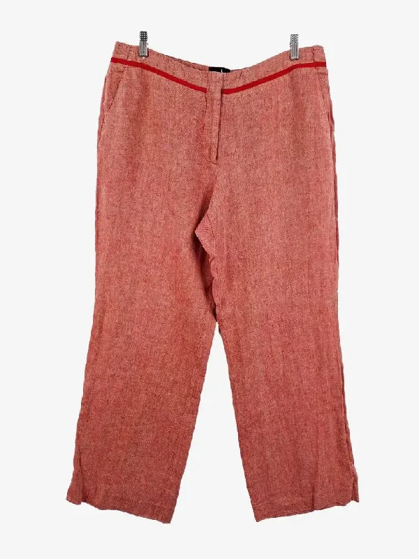 High-Quality Men's JeansSportscraft Trimmed Straight Leg Linen Pants Size 18