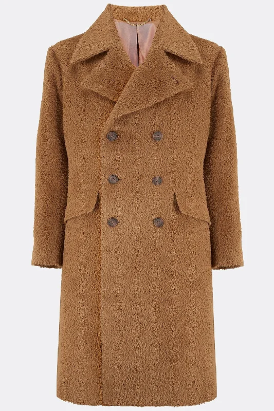Men's Coats with ButtonsRUMPAD COAT IN  BROWN ALPACA