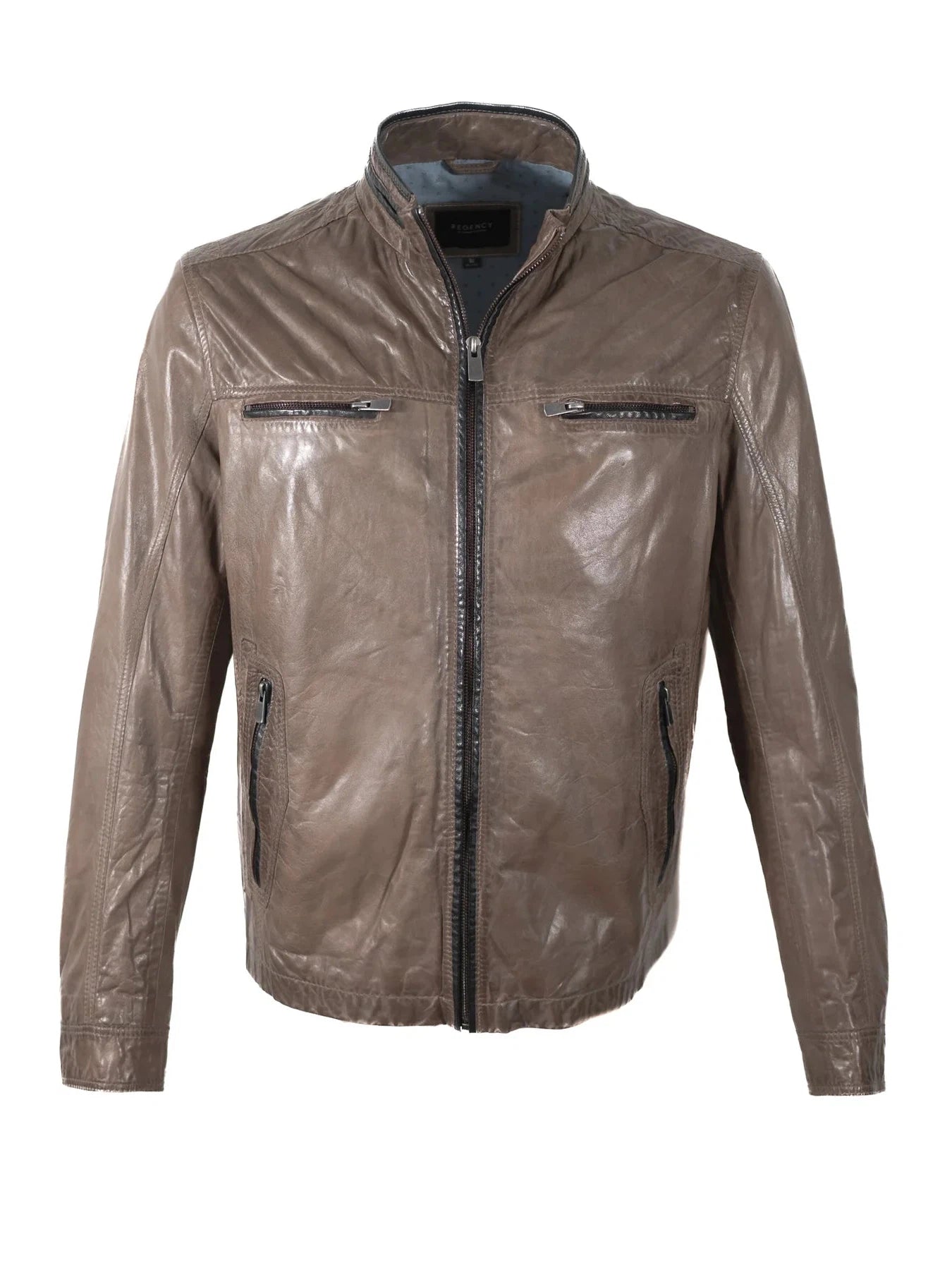 Men's Coats with ZippersNash Leather Jacket- Grey