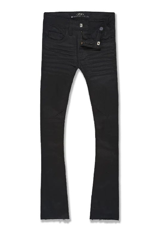Men's Jeans with a Distressed LookKids Stacked Smooth Criminal Denim (Jet Black)